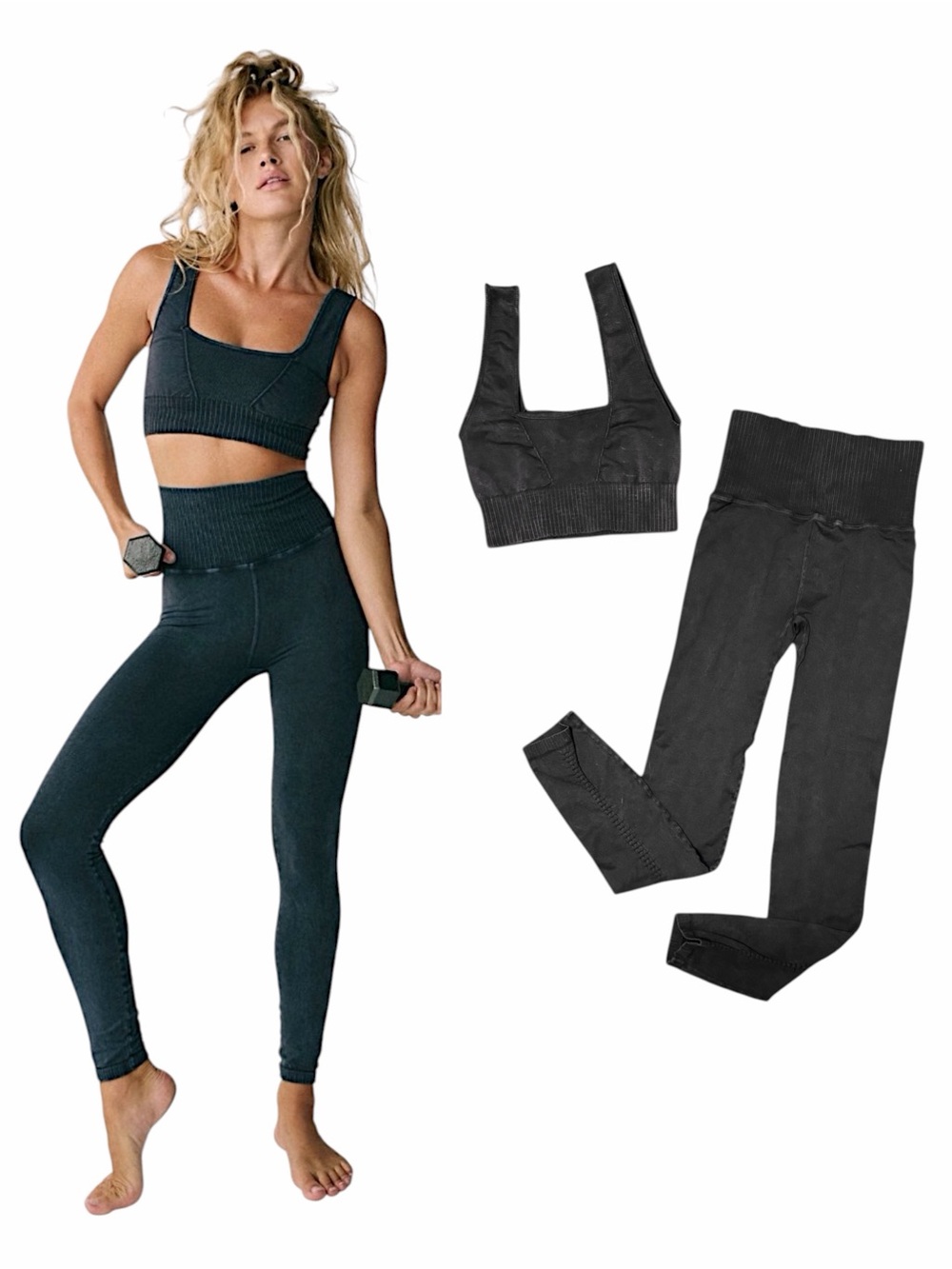 FP Movement Good Karma Leggings & Good Karma Square Neck Bra Set